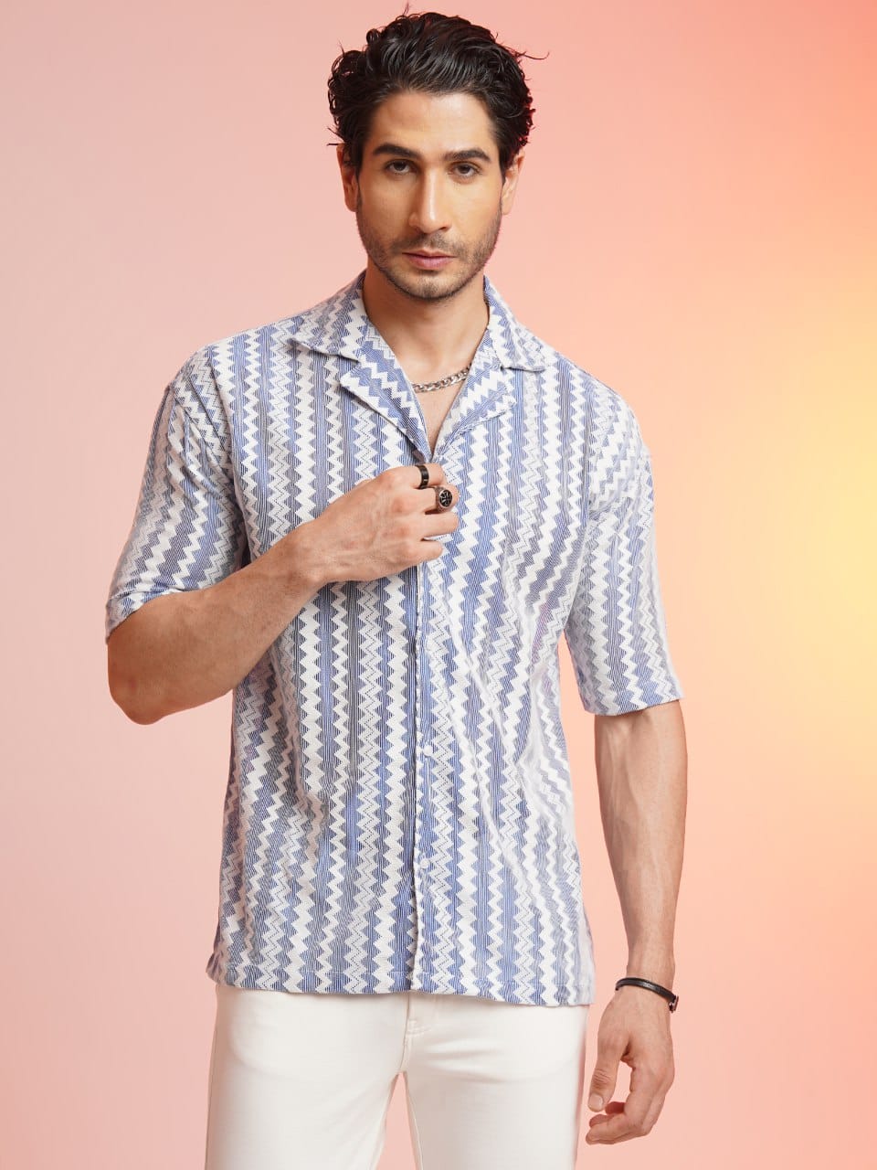JAMUN FABLOUS CROCHET HALF SLEEVE SHIRT BY AMBRIG